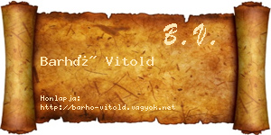 Barhó Vitold névjegykártya